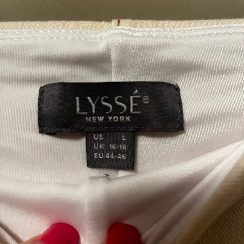 Lysse Knit Denim Wide Leg Smoothing Waistband Cropped Pants Size L - Picture 6 of 7